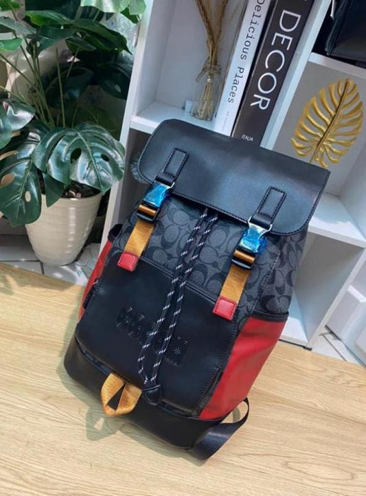 Coach_Rivington_Backpack_Colorblock_Black_Red_Signature_Canvas_Unisex_Backpack_With_Dust_Cover__Black_Red