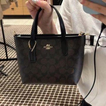 Coach_ City Mini Tote Bag In Signature Canvas Bag With Box