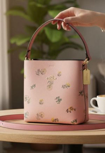 Coach_floral bucket with box premium quality with box