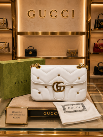 GUCC_I GG MARMONT SHOULDER BAG WITH DUST BAG FOLDING BOX 6354