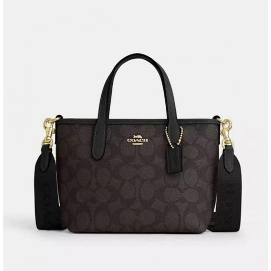Coach_ City Mini Tote Bag In Signature Canvas Bag With Box