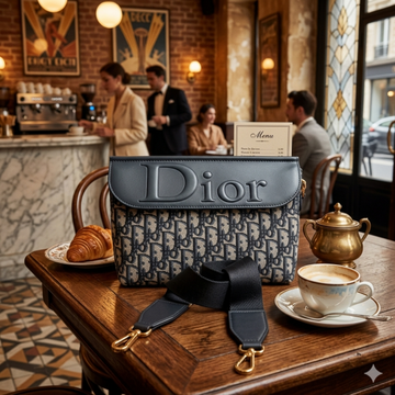 Dior_flap_bag with box blue colour premium quality with original box