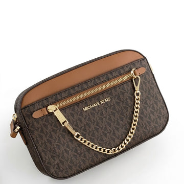 Michaell Kors Jet Set 10399 Coffee Front Zip Camera Crossbody With Original Box & Dust Cover Coffee Brown